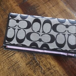 Coach check book cover